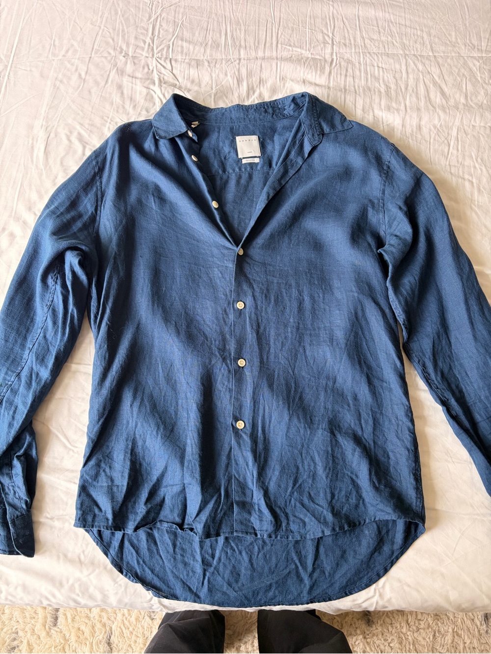 Sandro Men's Casual Button-Down Shirt in Deep Blue